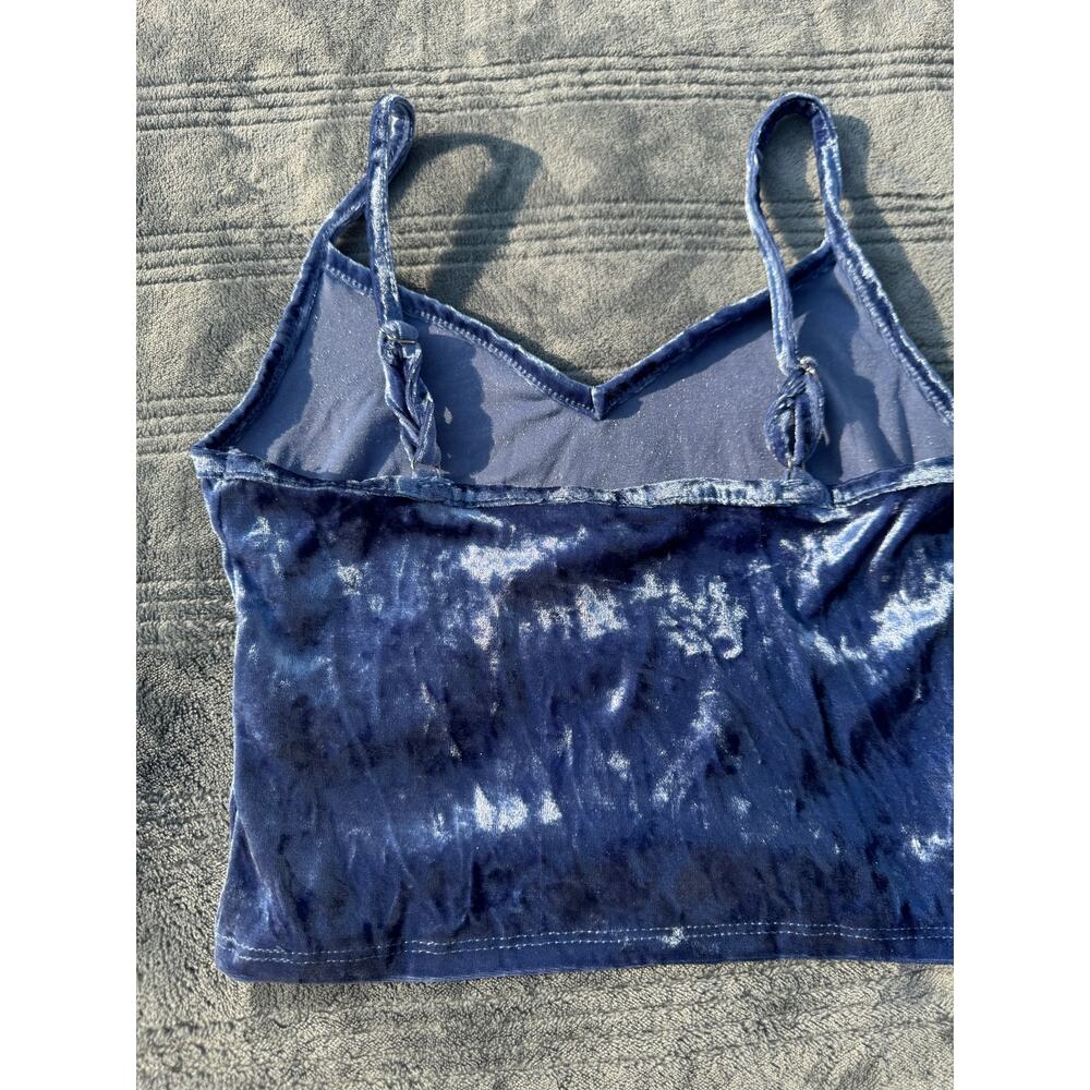 Forever 21 Blue Velvet Crop Top Tank Women's Small - Picture 6 of 10